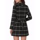 thumbnail image 3 of Abrigo de invierno con cinturón y cuello de chal de cuadros para mujer INSPIRE CHIC XS negro, 3 of 8