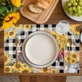 thumbnail image 4 of Spring Sunflowers Placemats Set of 6, Car Farm Plaid Country Retro Art Placemats for Dining Table, Place Mats for Kitchen Tabletop, Waterproof Wipeable Dining Table Mats Set, 4 of 9