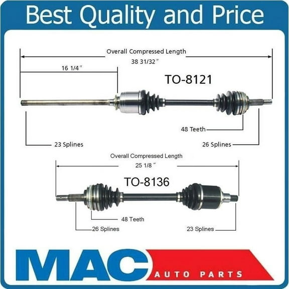 FRONT Left & Right CV Drive Axle Shaft Fits Lexus RX300 1999-03 All Wheel Drive