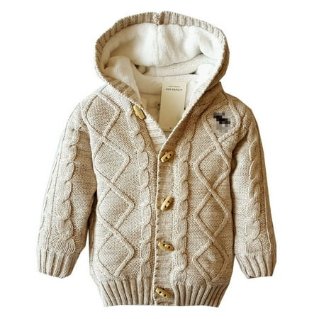 

Yubatuo Autumn/Winter Thickened Children s Sweater Jacket Padded Cotton Beige 100