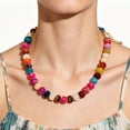 thumbnail image 4 of Mothers Day Gifts for Women, Resin Chunky Beaded Necklace, Minimalist Modern Boho Statement Necklace, Lightweight Adjustable Fashion Jewelry Accessories for Birthday Holiday Gift, 4 of 5