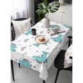 thumbnail image 6 of Turquoise Airplane Table Cloth, Waterproof Tablecloth for Rectangle Tables, Modern Abstract Art Cartoon Clouds Reusable Washable Fabric Table Cover for Restaurant Kitchen Dining Tables 60"x120", 6 of 9