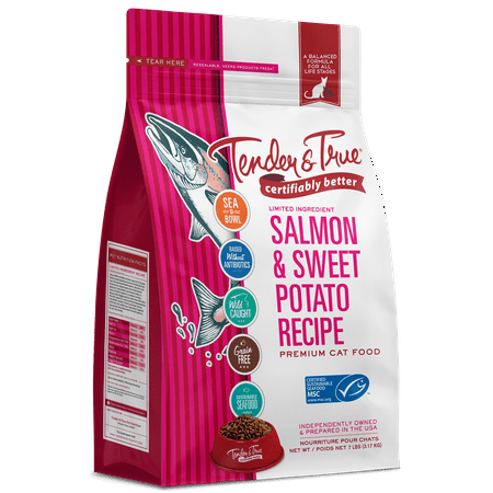 Tender & True Salmon & Sweet Potato Recipe Dry Cat Food, 7 lb bag