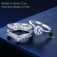 thumbnail image 3 of Wuziwen Crown Wedding Rings Guard Enhancer Sterling Silver Rings for Women Cubic Zirconia Size 7, 3 of 10
