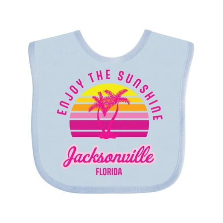 

Inktastic Summer Enjoy the Sunshine Jacksonville Florida in Pink Gift Baby Boy or Baby Girl Bib