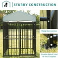 thumbnail image 2 of MEETWARM Large Outdoor Dog Kennel, Metal Heavy Duty Pet Playpen, Rust-Resistant Outdoor Dog Fence with Anti-UV & Waterproof Top Cover and Secure Lock for Backyard, 4'L x 8'W x 6'H, 2 of 7