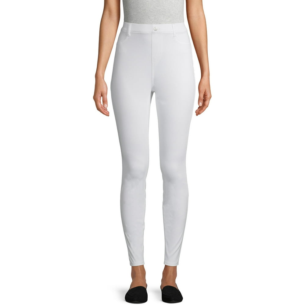 time and tru white jeggings