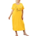 thumbnail image 2 of Agnes Orinda Women's Plus Size Nightgowns Crew Neck Short Sleeves Sleep Dress Cats Print Pajamas Lounge Home with Pocket 1X Yellow, 2 of 8