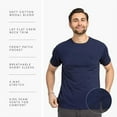 thumbnail image 2 of Fishers Finery Men's Soft Cotton Modal Crew Neck Pocket Tee (Navy, XL, Single), 2 of 5