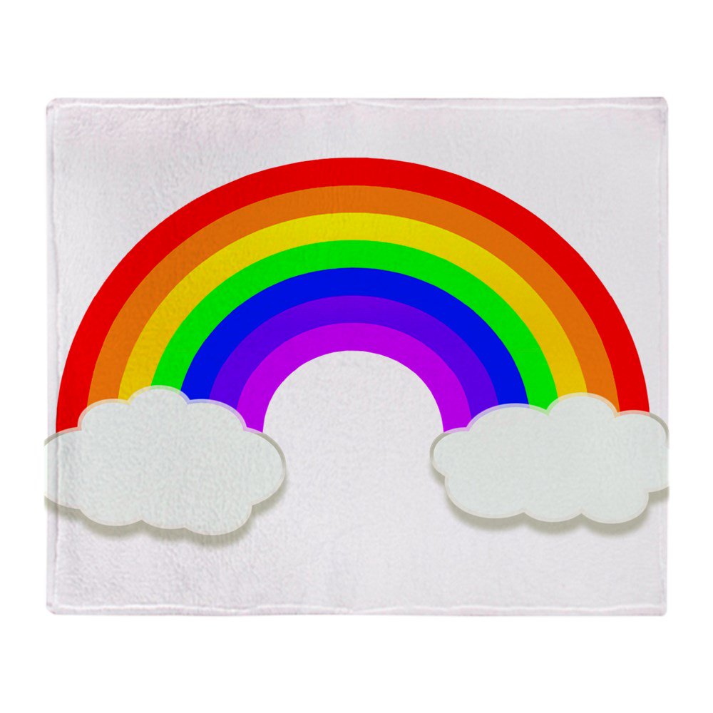 CafePress Rainbow In The Clouds Soft Fleece Throw Blanket, 50"x60