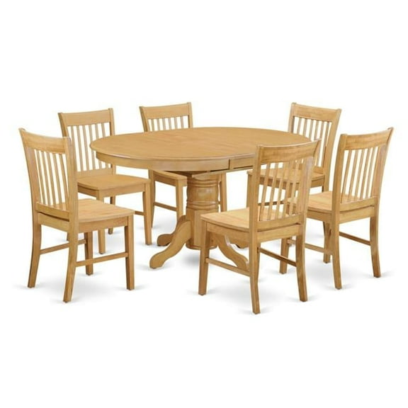 Kitchen Dinette Table & 6 Chairs, Oak