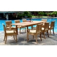 thumbnail image 4 of Teak Dining Set:8 Seater 9 Pc - Very Large 122" Caranasas Double Extension Rectangle Table 8 Giva Arm / Captain Chairs Outdoor Patio Grade-A Teak Wood WholesaleTeak #WMDSGV18, 4 of 4