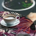 thumbnail image 3 of Ambesonne Tropical Fitted Round Tablecloth, Jungle Leaves Exotic Print, 45"- 56" Diameter, Dark Fuchsia and Dark Grey, 3 of 5