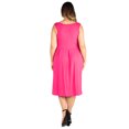 thumbnail image 3 of Women’s Plus Size Sleeveless Midi Fit and Flare Pocket Dress, 3 of 3
