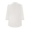 thumbnail image 6 of UAMVSH Tunic Tops for Women Fashionable 3/4 Sleeve Pleated Front Shirts Casual V-Neck Solid Color Business Dressy Blouses(X-Large,White), 6 of 6
