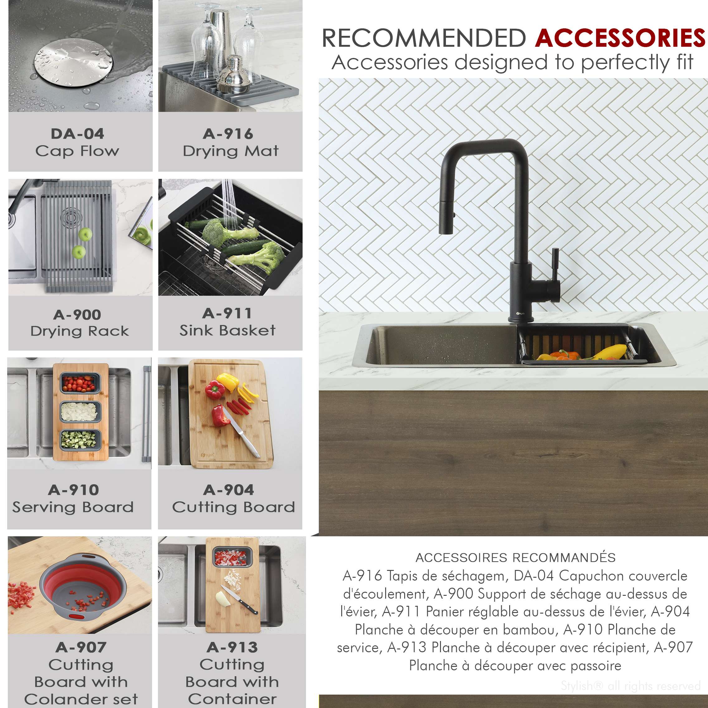 Stylish Dual Mount 23" Stainless Steel Single-Bowl Kitchen Sink with 1 Accessorie S-203T