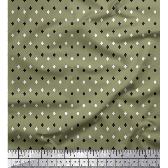 Soimoi Rayon Fabric Diamond Shirting Print Fabric by The Yard 56 Inch Wide