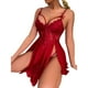 thumbnail image 2 of Camisón de tirantes para mujer lencería ropa de dormir fibra de poliuretano color rojo vino para fiesta temática ANGGREK Otros, 2 of 8