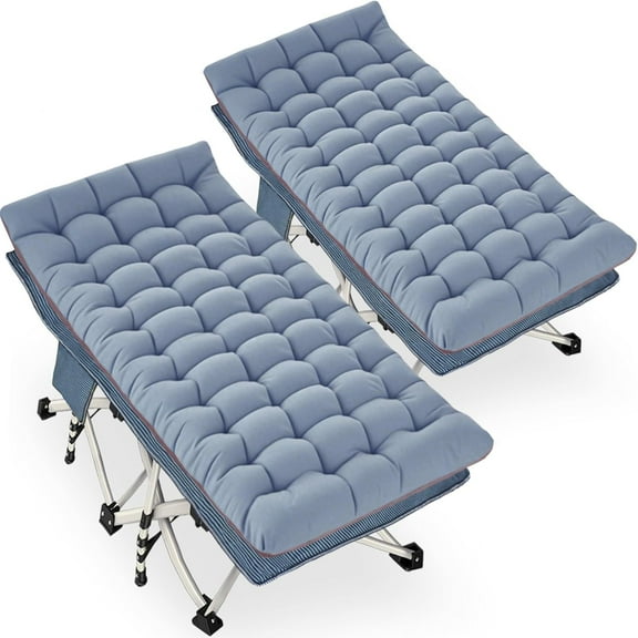 2 Pack Extra Wide Camping Cot with Comfortable Mattress for Adults Oversize XXL Cots for Camping Bed Folding Cot Heavy Duty with Carry Bag for Outdoor Indoor Home