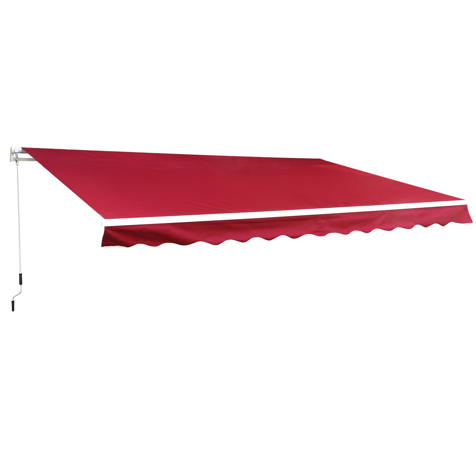 10 x 8-Feet Outsunny Patio Manual Retractable Sun Shade Awning Cream