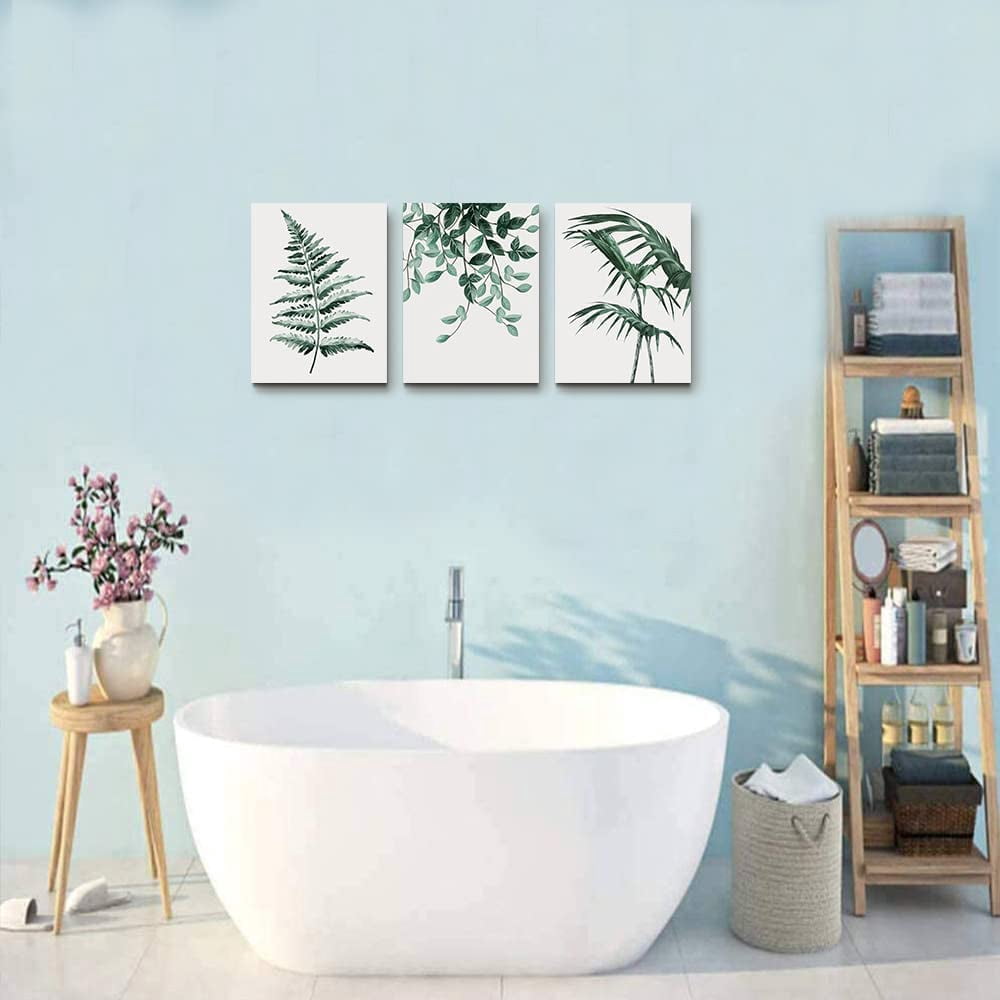 Bedroom Wall Decor Canvas Wall Art For Living Room Modern Wall Decorations For Kitchen Green Plant Canvas Painting Office Canvas Art Farmhouse Wall Pictures Artwork Bathroom Home Decoration 3 Pieces