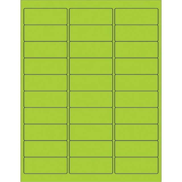 2.63 x 1 in. Fluorescent Green Rectangle Laser Labels - Pack of 3000