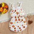 thumbnail image 4 of Girls Jumpsuits Summer Sleeveless Spaghetti Strap Floral Print Romper Jumpsuit Casual Loose One-Piece Stylish Girls Romper Size 12-18M, 4 of 7