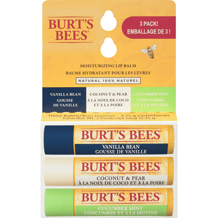 Burt's Bees Baume à Lèvres Hydratant d'Origine 100 % Naturelle, Saveurs Assorties avec Extraits de Fruits 4,25 g