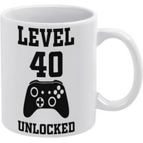 Level 40 Unlocked 40Th Birthday Mug Funny Coffee Mug Ceramic Cup Tea 11 Oz For Women Men Novelty Birthday Gift