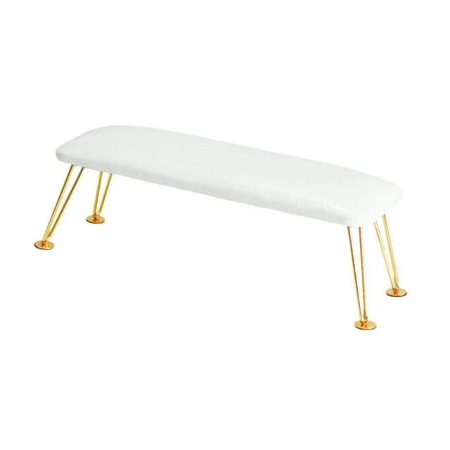 Cojín para reposabrazos de uñas, de piel sintética, para decoración de uñas, antideslizante, profesional, para salón y spa. Blanco