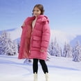 thumbnail image 2 of Otqutp Girls Long Padded Parka Coat Youths Winter Showerproof Thicken Jacket Zip up Fleece Outerwear Down Coat with Pockets, 2 of 9