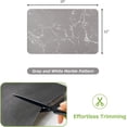 thumbnail image 6 of Designer Drying Mat - 12x19 Trimmable, PU Leather Surface & Rubber Backed, Quick Absorbent, Heat Resistant for Kitchen Countertop Protection, Coffee Bar Decor - Gray and White Marble, 6 of 6