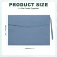thumbnail image 2 of Uxcell PU Leather A4 File Folder, Document Holder Filing Organizer Portfolio Envelope Folder Case with Snap Closure Style 3 Blue, 2 of 6