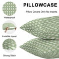 thumbnail image 5 of Throw Pillow Covers 16x16 Inch Set of 2, Ombre Green Plaid, Waterproof Outdoor Pillow Covers, Minimalistic Geometric Farmhouse Grid Decorative Cushion Pillowcases for Couch, Sofa, Bed, Garden, Patio, 5 of 9