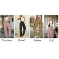 thumbnail image 6 of Women Relaxed Fit Y2K Cargo Pants Casual Hiking Work Pants with Zipper Pockets (No Belt )Purple Gray,Size 12, 6 of 7