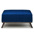 thumbnail image 3 of Simpli Home Owen 36" W Mid Century Coffee Table Storage Ottoman in Blue Velvet Fabric, 3 of 11