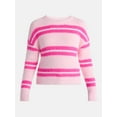 thumbnail image 5 of No Boundaries Striped Feather Sweater, Women's & Women's Plus, 5 of 5