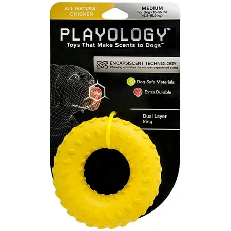 UPC: 0858413007488 | Playology Dual Layer Ring Dog Toy Chicken Scent  Small