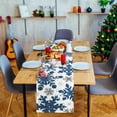 thumbnail image 7 of Christmas Winter Table Runner, Blue Sliver Snowflakes Tabletop Runners Xmas Seasonal Holiday Table Decorations for Farmhouse Kitchen Dinning Home Indoor Party Decor 13x72in, 7 of 7