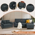thumbnail image 6 of Pingliang Home Furniture Set,Convertible Sectional Sofa Couch with Reversible Ottoman and Loveseat for Living Room Office Apartment,Tool Free Assembly,3-Seater L-shaped Sofa Couch with Chaise, 6 of 7