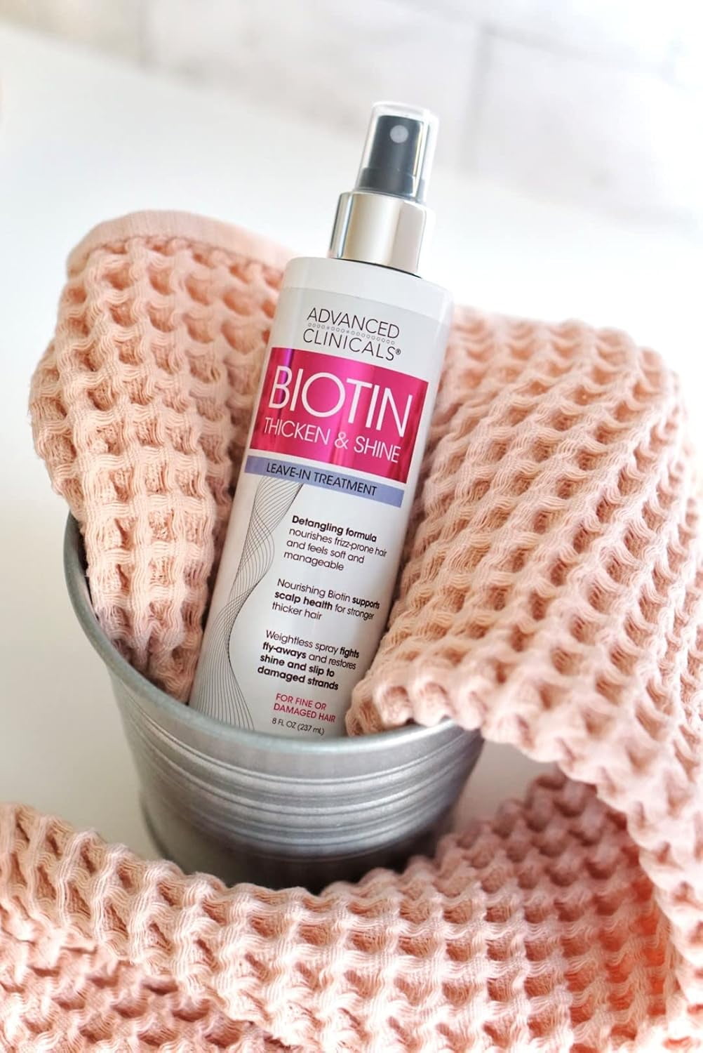 ADVANCED CLINICALS Biotin Leave-In Hair Treatment, Thicken, Shine