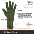 thumbnail image 3 of Wool Cable Knit Gloves - Made in the USA - Super Soft Merino Wool - Small - Moss Green, 3 of 7