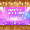 thumbnail image 6 of Disco Theme Banner Glittery Design Birthday Party Display Pink Purple Color Star Pattern Celebration Backdrop for Birthday Celebration Disco Party Photo Shoot, 6 of 9
