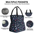 thumbnail image 3 of Pioneer Flower Floral Print Pattern Drawstring Lunch Bag Women - Drawstring Lunch Bag Insulated for Work Office - Stain-Resistant Large Lunchbags for Women with Multi-Pockets, 3 of 6