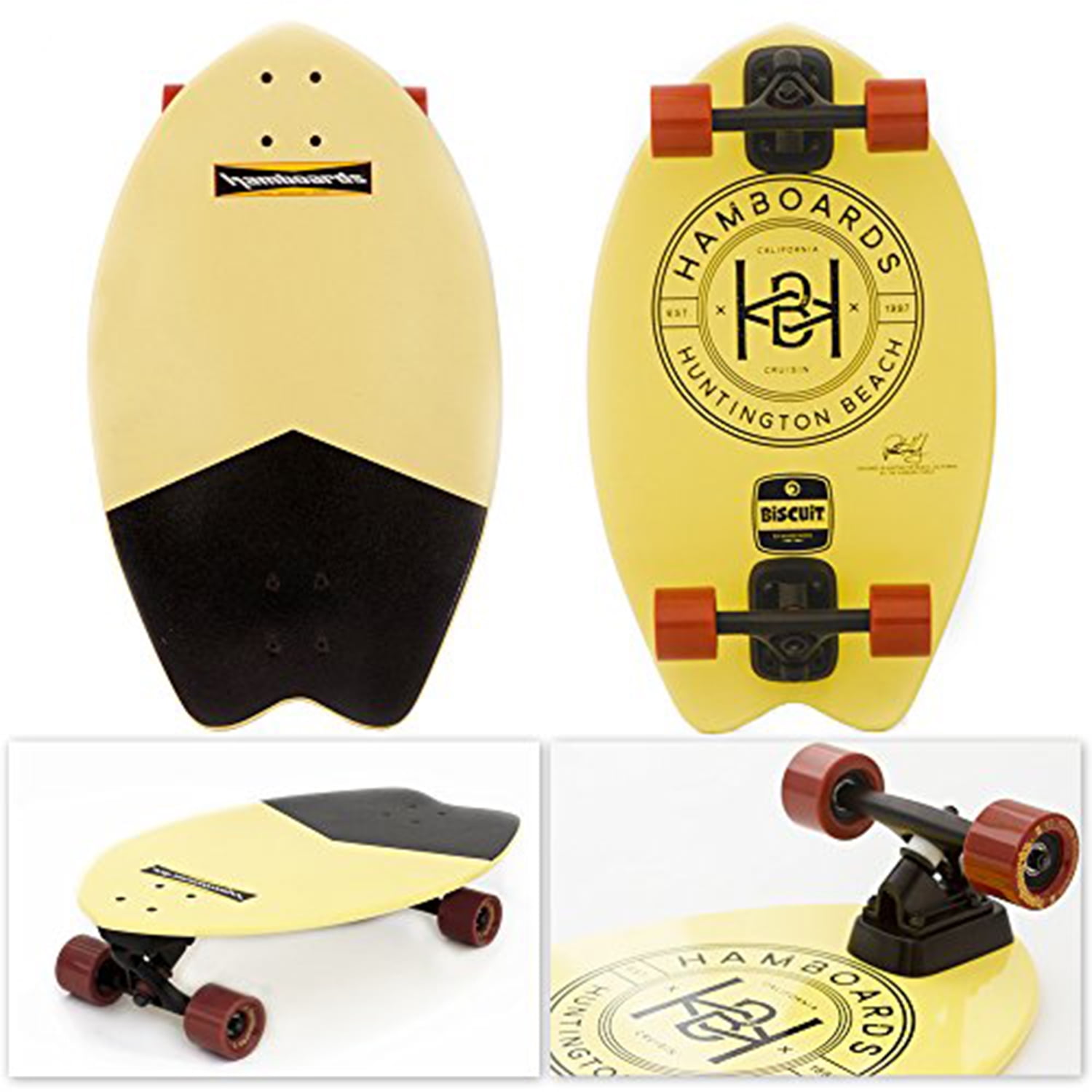 Hamboards Biscuit Handcrafted Campus Cruiser Longboard for Pumping, Landsurfing & Land Paddling