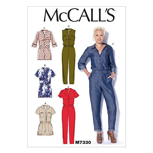 McCall's Patterns M7330 Rates' Button-UP Utility Jumps &amp; Rompers, ZZ (Large-X-Large-XX-Large)