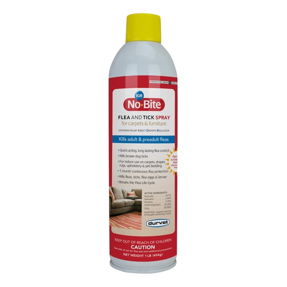 Edredón en aerosol antipulgas y garrapatas, no muerde, IGR, para alfombras, 473 ml