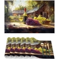 thumbnail image 4 of Placemats Set of 4 Heat-Resistant Rectangle Place Mats Grape Red Wine Vintage Washable Plastic PVC Dining Table Mat Non-Slip Wipeable Woven Vinyl Placemat for Kitchen Patio Table Decor, 4 of 8