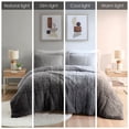 thumbnail image 5 of Witaxima Twin/Twin XL Ombre Shaggy Long Fur Comforter Mini Set, Grey, 66"x90" Cozy Faux Mink Reverse, Hypoallergenic & Machine Washable, 5 of 9