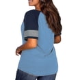 thumbnail image 4 of Vergoodr Womens Plus-Size Tops Raglan V Neck T Shirts Striped Short Sleeve Tunics, 4 of 4